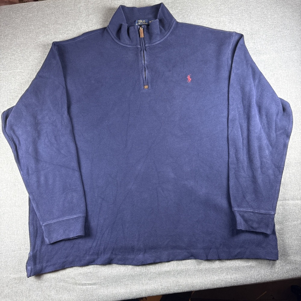 Polo Ralph Lauren‎ Navy Quarter Zip 2XLT Soft Comfort Sweater